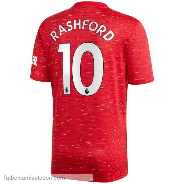 Camiseta Manchester United NO.10 Rashford 1ª 2020/21 Rojo